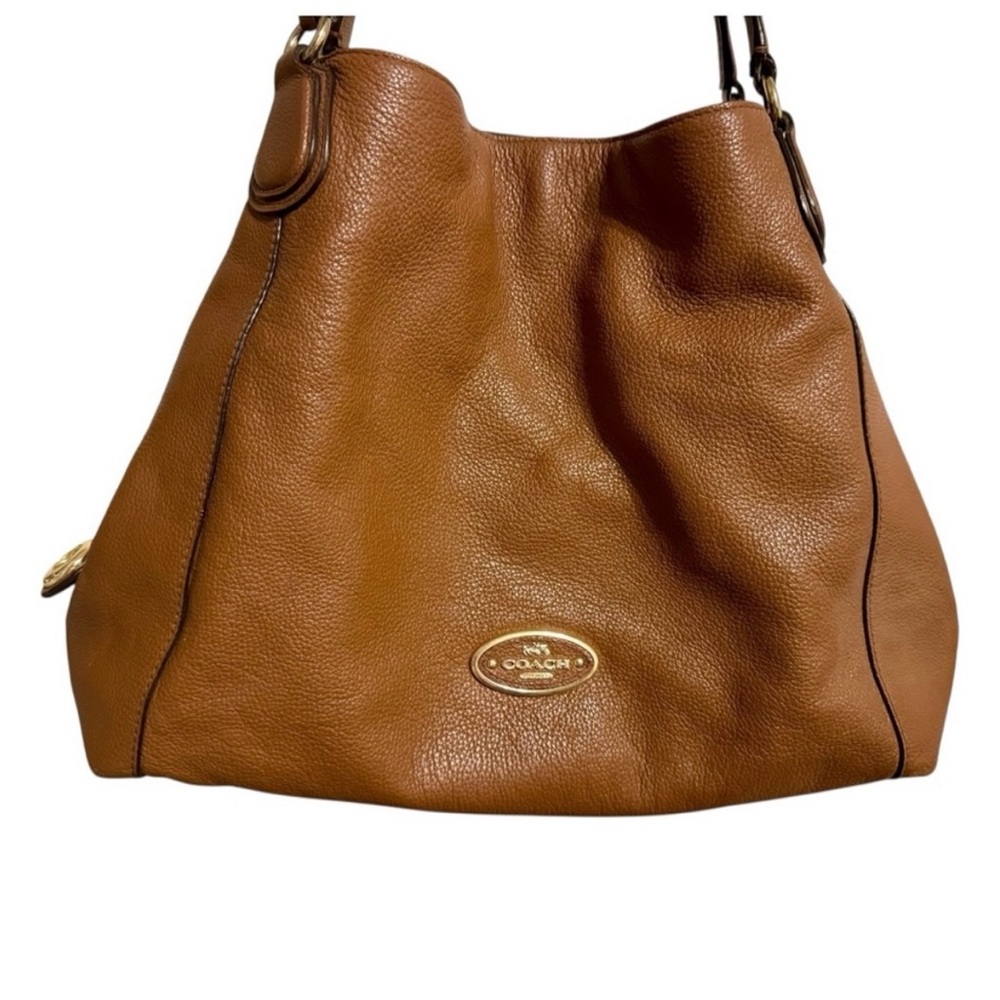 Coach Edie Brown Pebbled Leather Bag - Picture 1 of 9